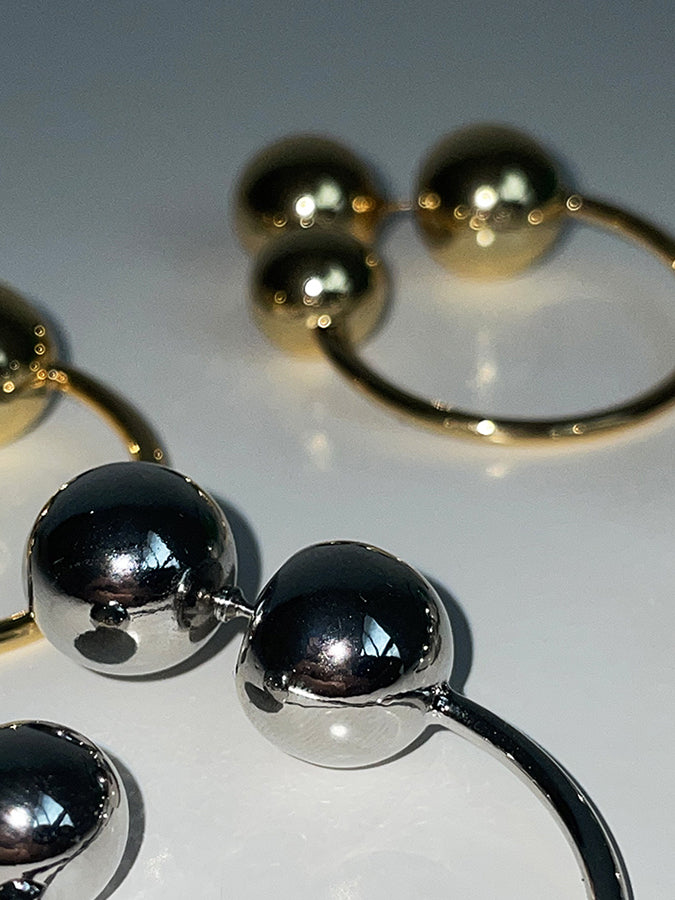 Metal ball earrings H3364