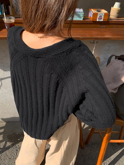 V-neck strip sweater_BDHL5204