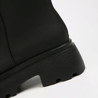 Back Zip Contrast Boots_BDHL5140