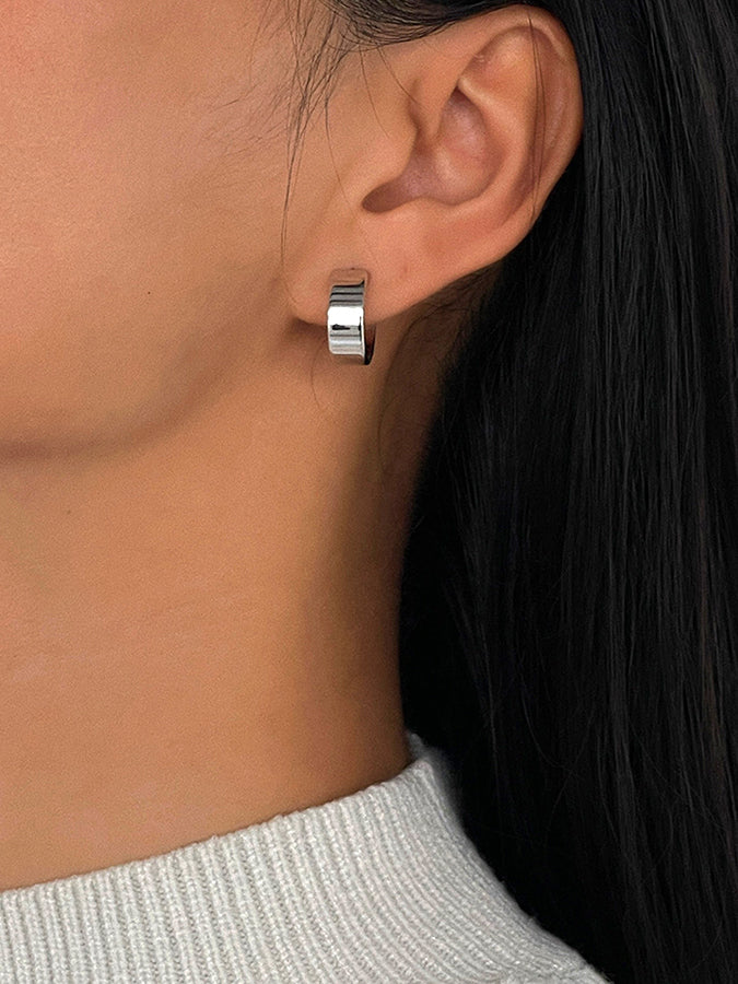 Simple C line earrings H3365 - HELROUS