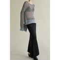 Yarn stitching mohair loose sweater_N80340 - HELROUS