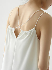 White Back Open Cross Camisole HL3329