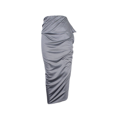 Solid color versatile irregular skirt_DI100103