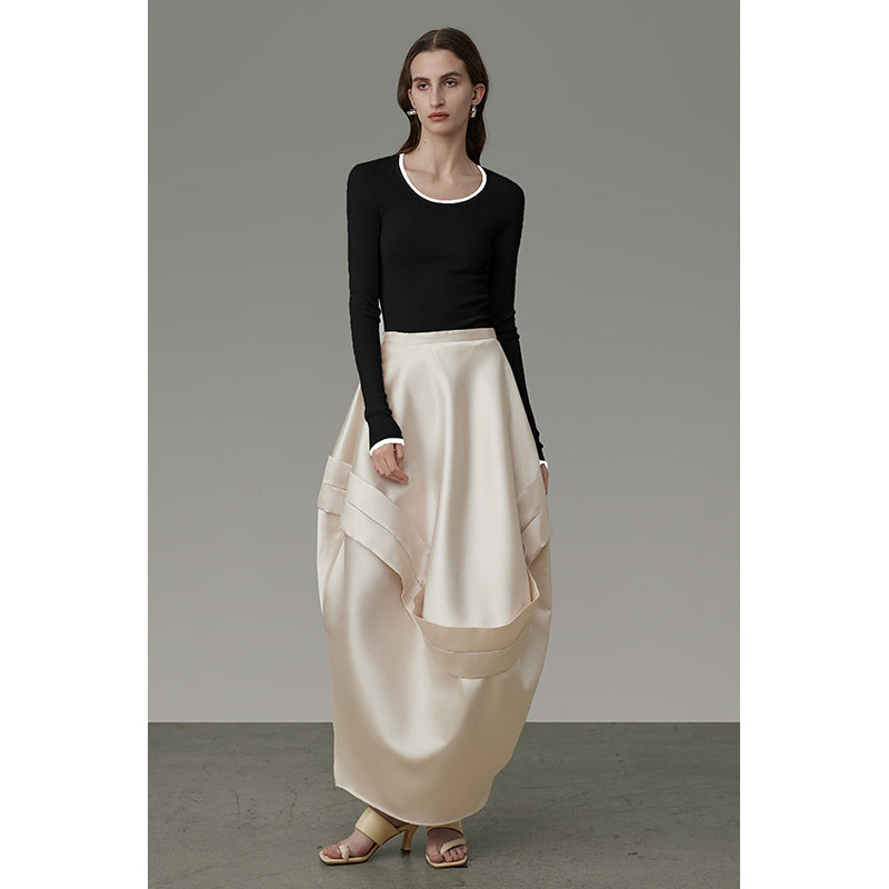 French Blossom High Waist Skirt
