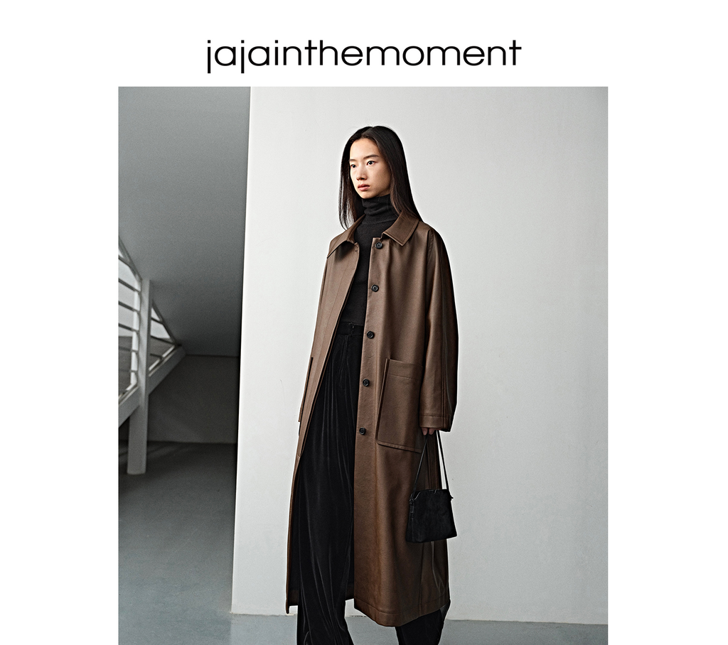 Leather waterproof classic trench coat_DI100289