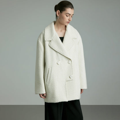 Solid Wool Short Fleece Coat_DI100303