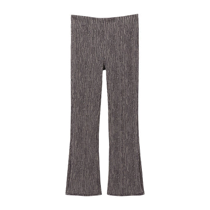 Stretch flared hand-stitched pants_N80761