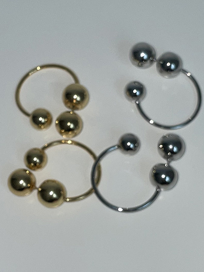 Metal ball earrings H3364
