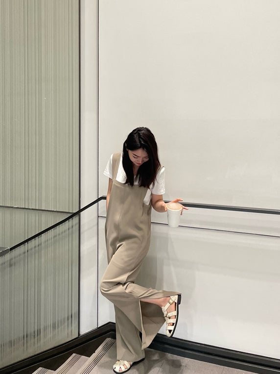 Hem Slit Salopette Overalls_HL3628