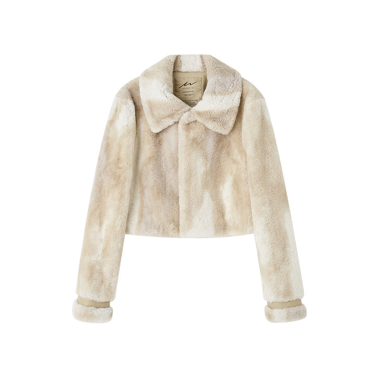 Gradient Eco Fur Cropped Wool Jacket_N80338