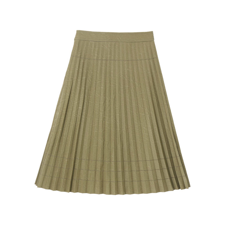 Pressed pleated leather skirt_N80739 - HELROUS