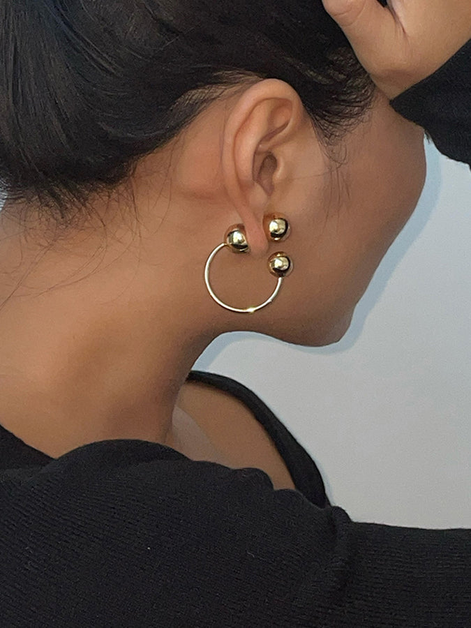 Metal ball earrings H3364