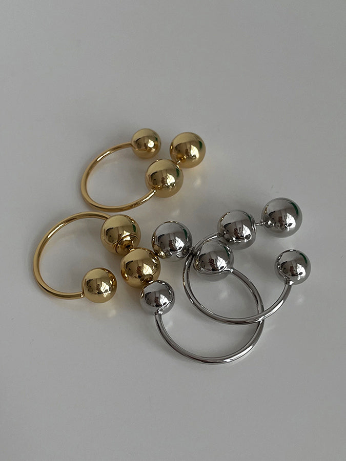 Metal ball earrings H3364