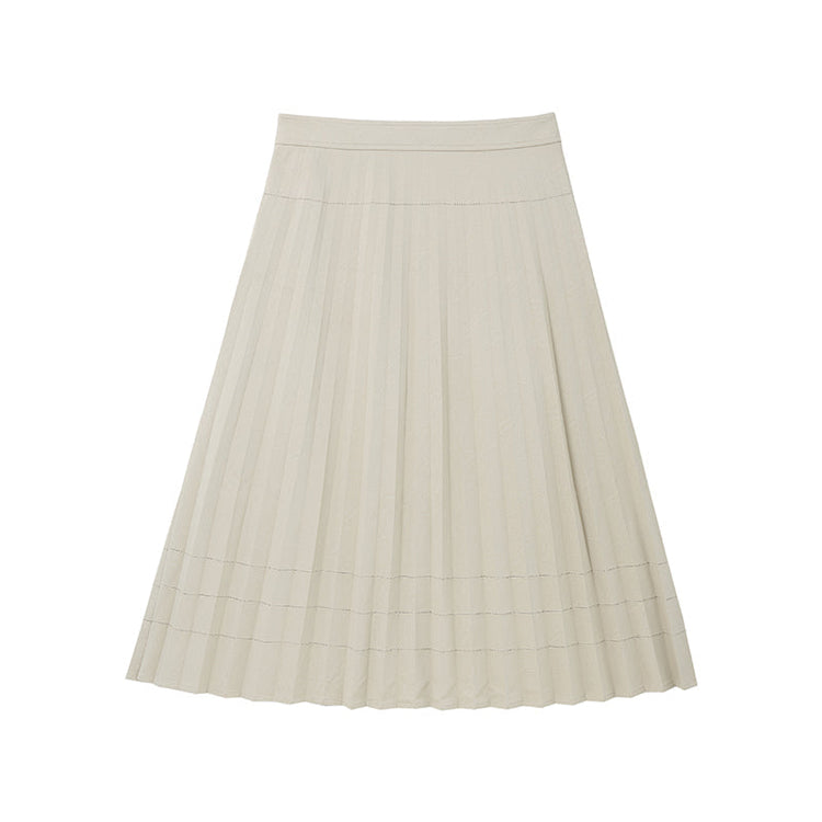 Pleated half-length leather skirt_N80738 - HELROUS