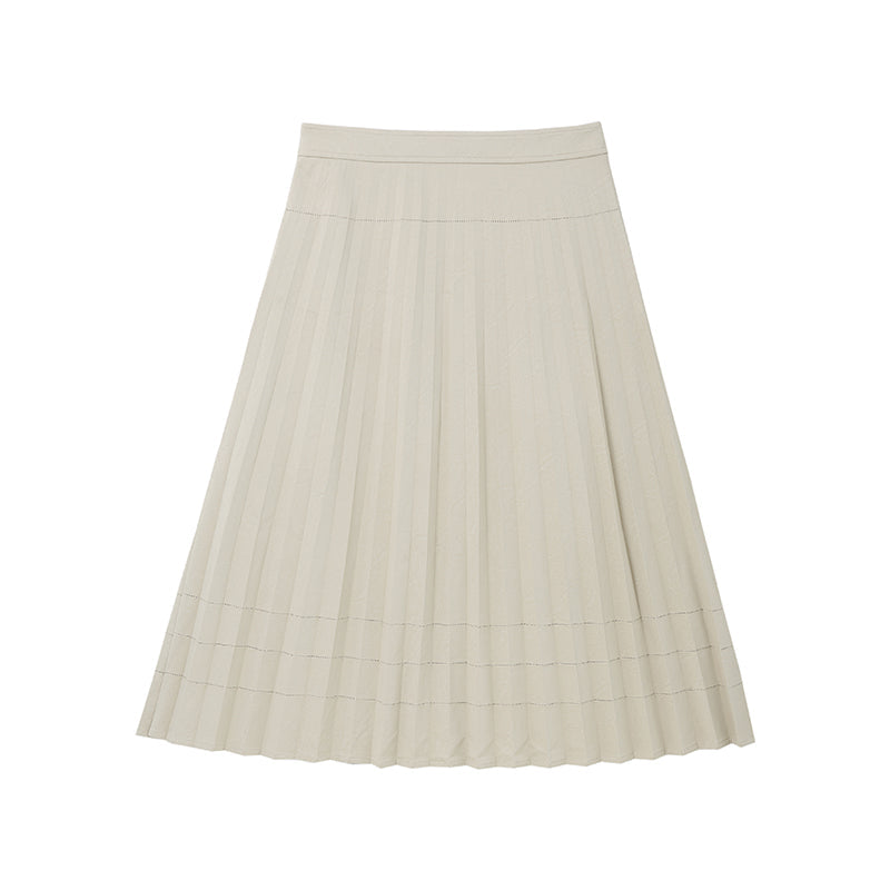 Pressed pleated leather skirt_N80739 - HELROUS