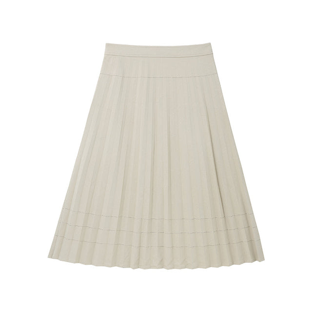 Pressed pleated leather skirt_N80739 - HELROUS