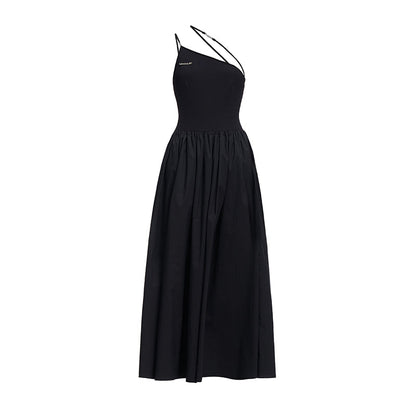High-waisted slip black dress_DI100070