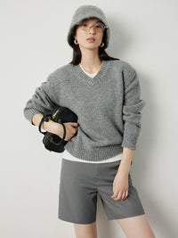 V-neck comfortable sweater_BDHL5297