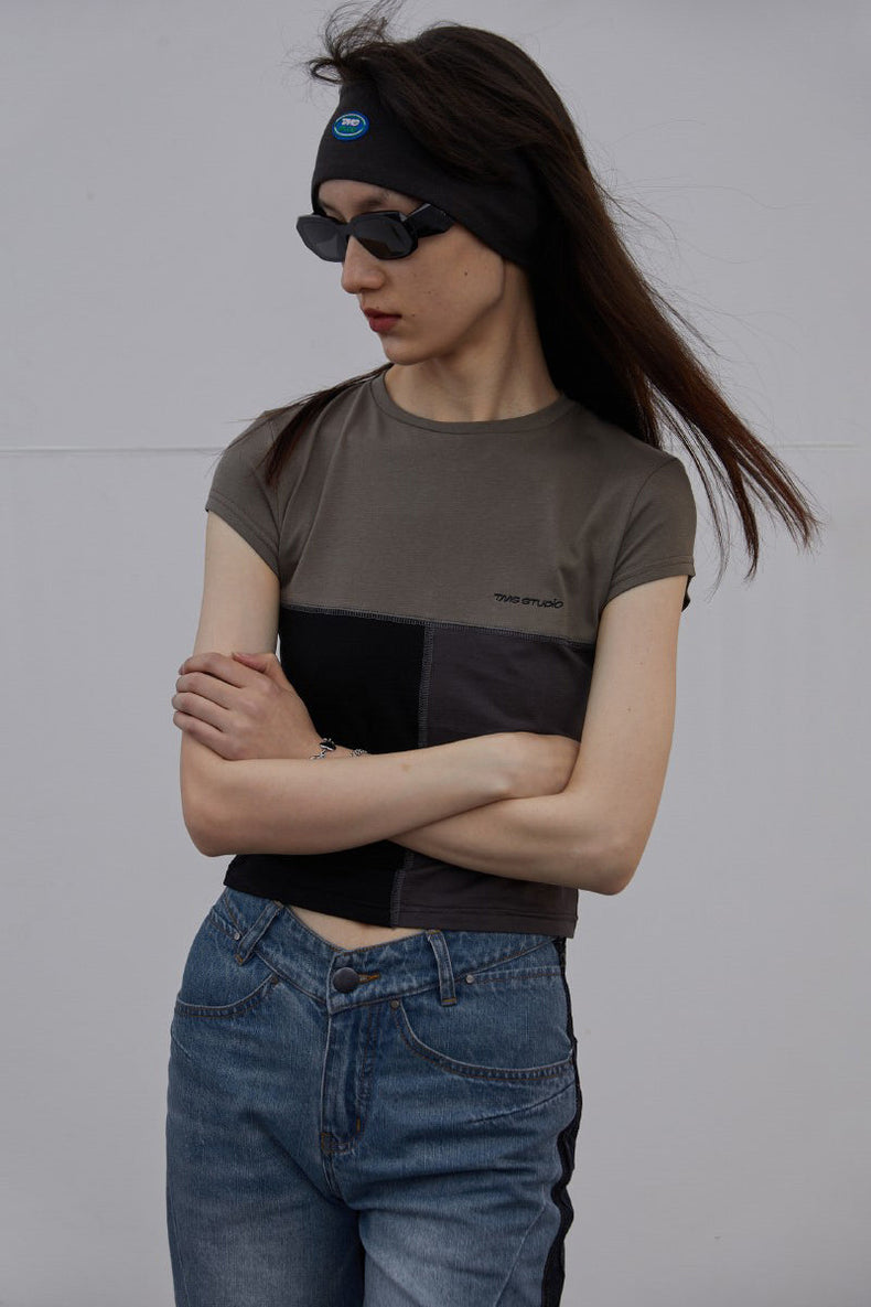 Cotton cropped crewneck T-shirt_DI100090