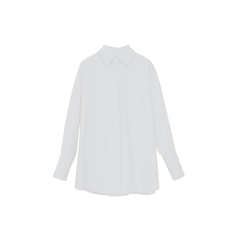 Minimalist cotton silhouette shirt_N80499 - HELROUS