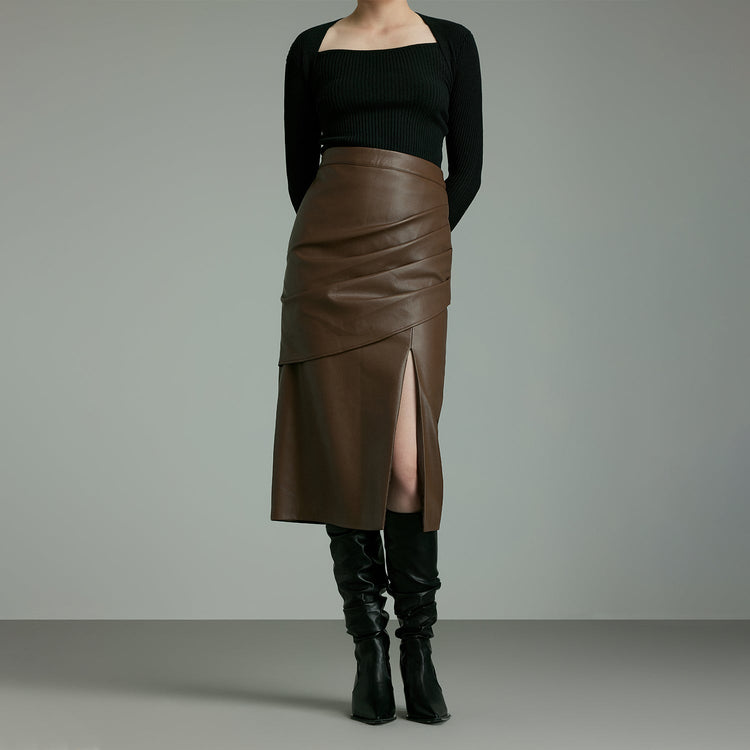 High Waist PU Leather Skirt_DI100299