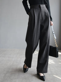 High-waisted draped straight-leg pants_BDHL5265