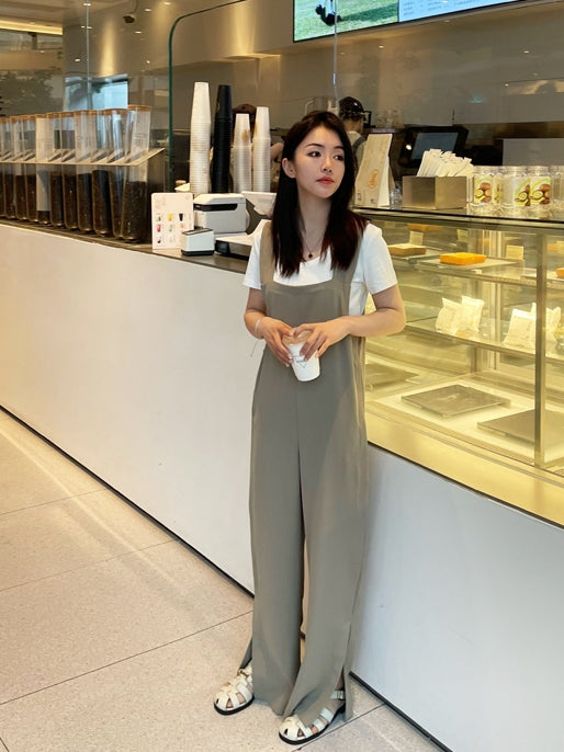 Hem Slit Salopette Overalls_HL3628