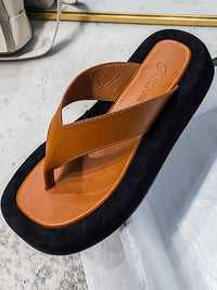 suede bicolor flip flops 9160