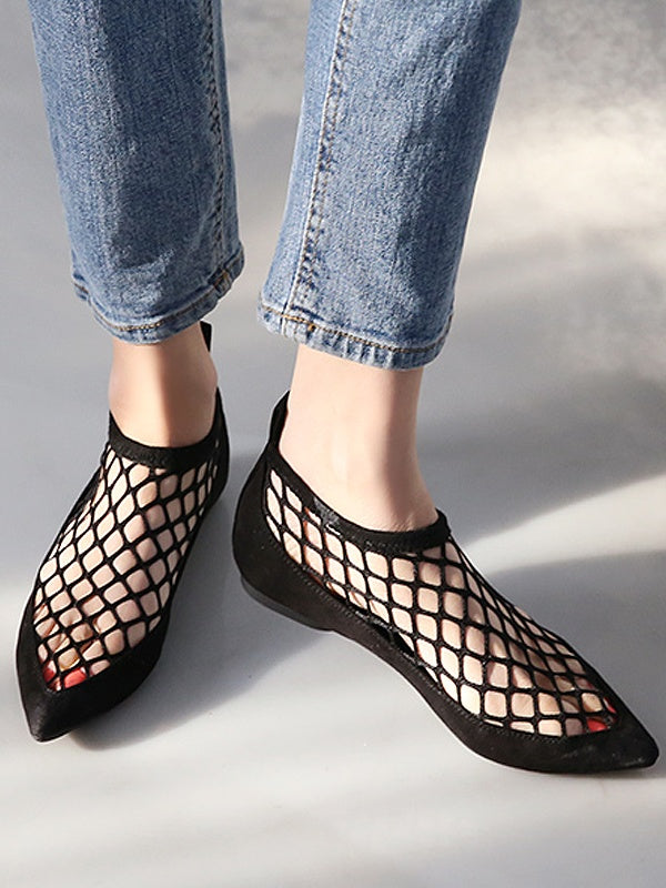 Mesh upper flat shoes 9062