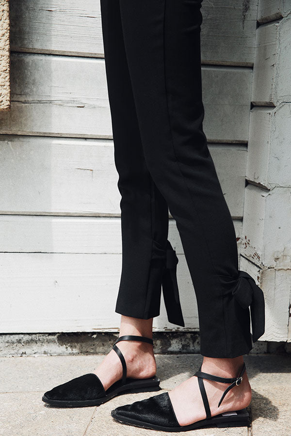 Back Ankle Ribbon Slim Pants_8891