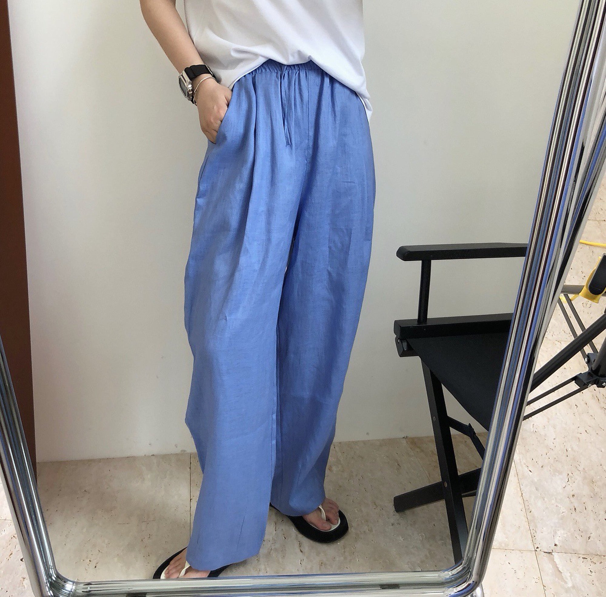 Casual linen lazy pants_5729