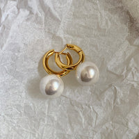 Gold ring pearl earrings 5751