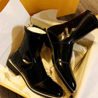 Enamel bicolor short boots_5340