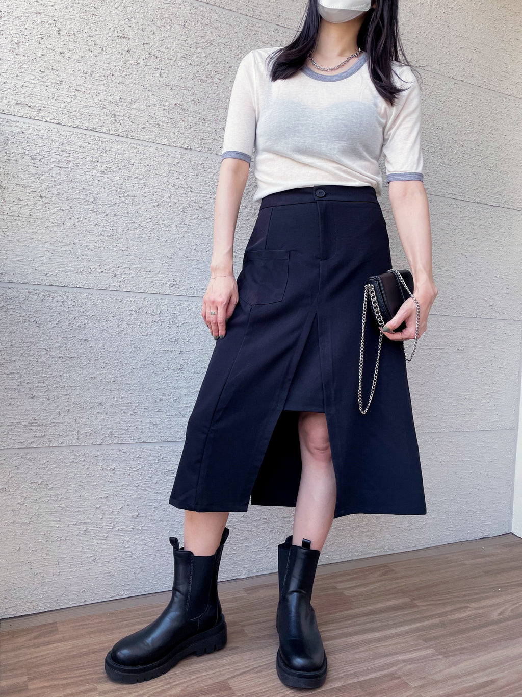 [In Stock] Bicolor Sheer T-Shirt LCHK/HL3444