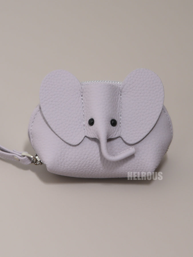 Leather] Dull Elephant Key Chain Mini Pouch_HL3303 - HELROUS