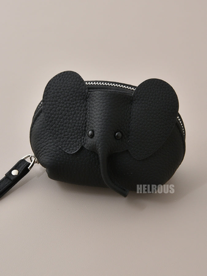 Leather] Dull Elephant Key Chain Mini Pouch_HL3303 - HELROUS