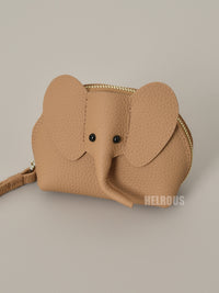 Leather] Dull Elephant Key Chain Mini Pouch_HL3303 - HELROUS