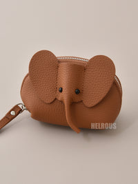 Leather] Dull Elephant Key Chain Mini Pouch_HL3303 - HELROUS