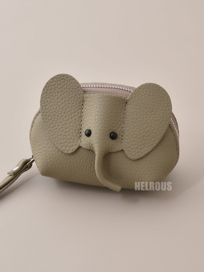 Leather] Dull Elephant Key Chain Mini Pouch_HL3303 - HELROUS