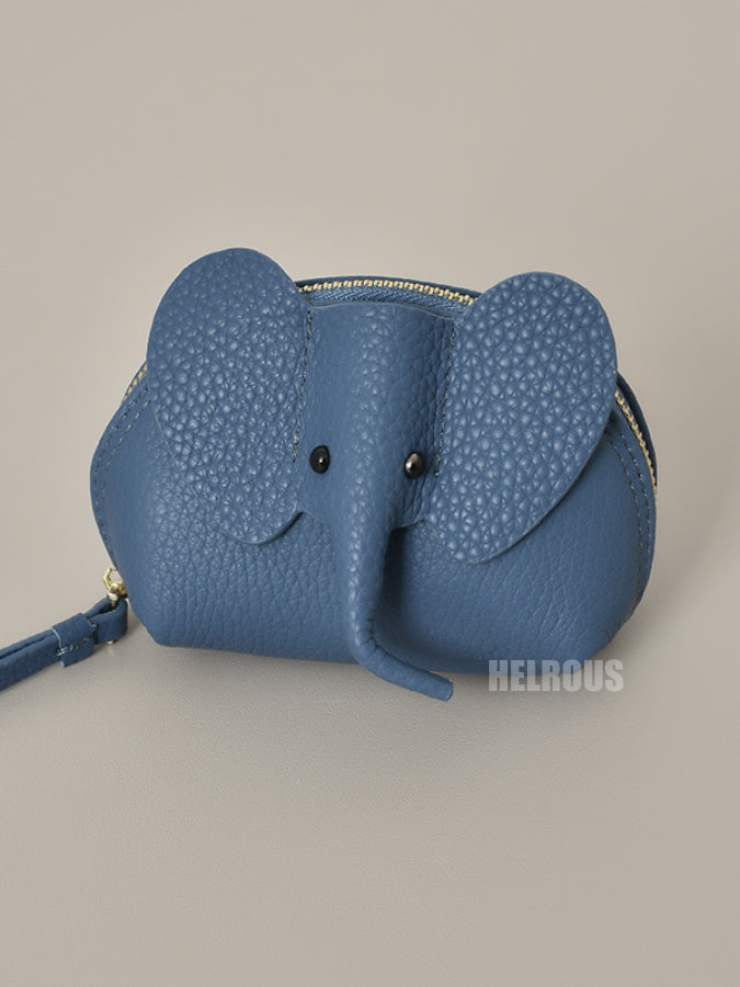 Leather] Dull Elephant Key Chain Mini Pouch_HL3303 - HELROUS