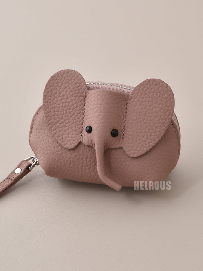 Leather] Dull Elephant Key Chain Mini Pouch HL3303