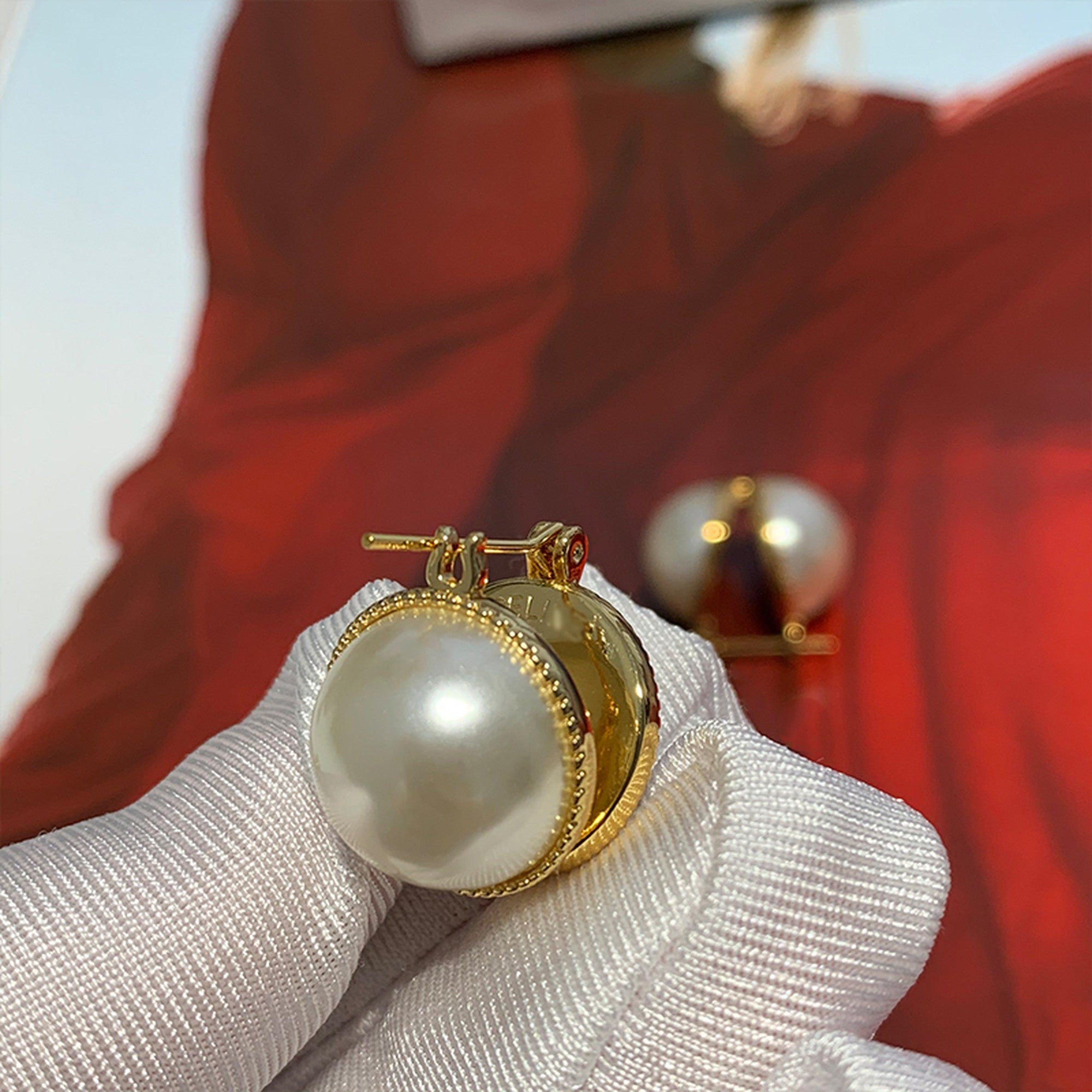 pearl sand earrings 5513
