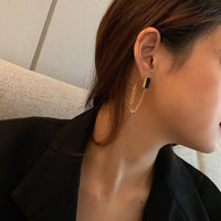 green chain earrings 5515