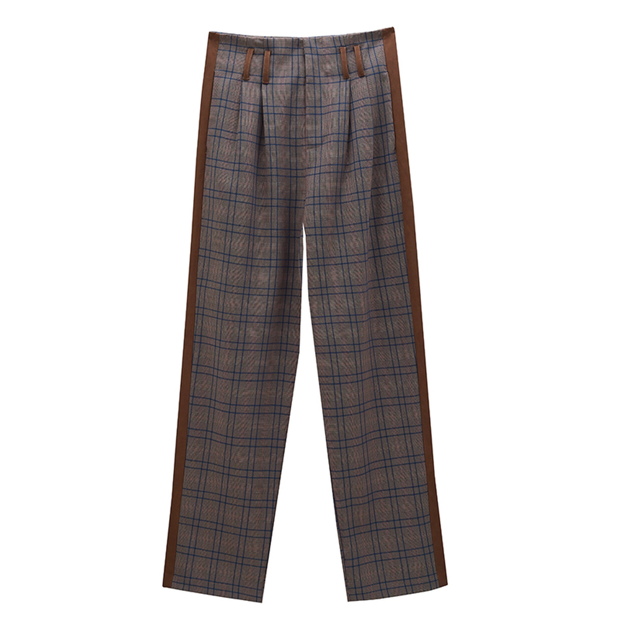 Immediate Delivery] Stitched Leather Check High Waist Pants LCHK/5220 –  HELROUS