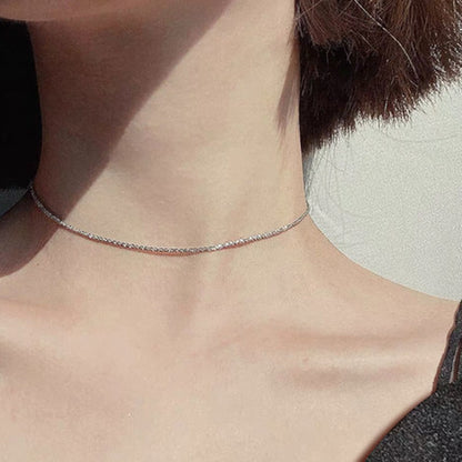 Simple silver necklace 5549
