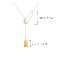 Gold safety pin necklace 5746